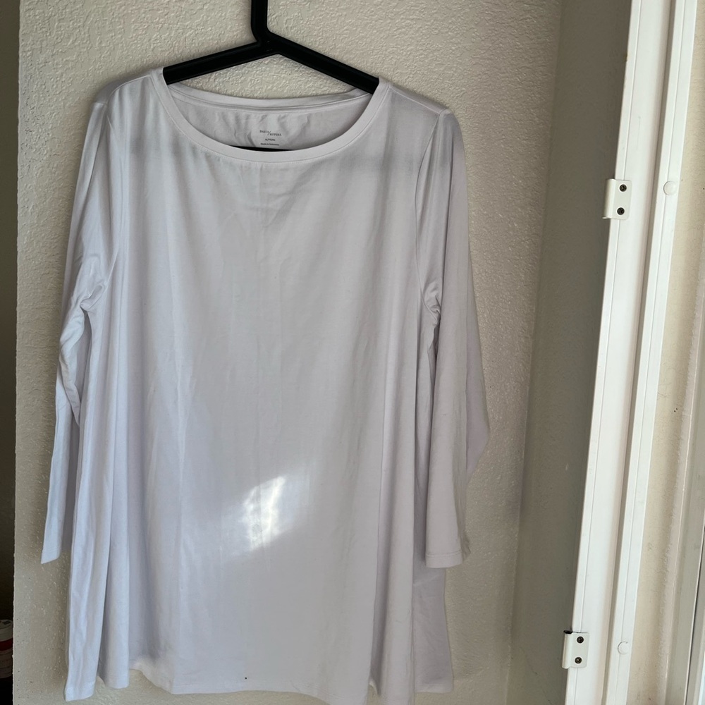 NWOT Daily Ritual Women’s White Round Neck Long Sleeve Casual T Shirt Size XL
